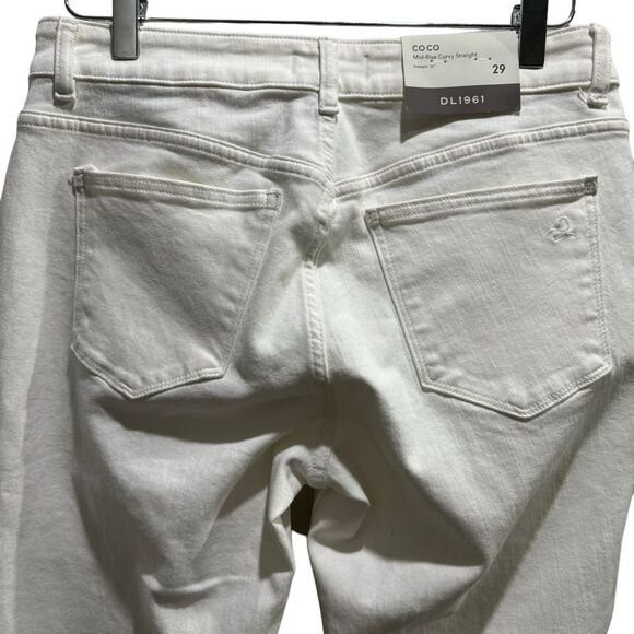 DL 1961 Midrise Curvy Straight white jeans size 29 - Picture 9 of 12